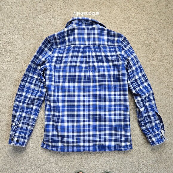 L.L. Bean Fleece Lined Cotton Plaid Shirt RUNS BIG XXS Blue - Picture 7 of 10